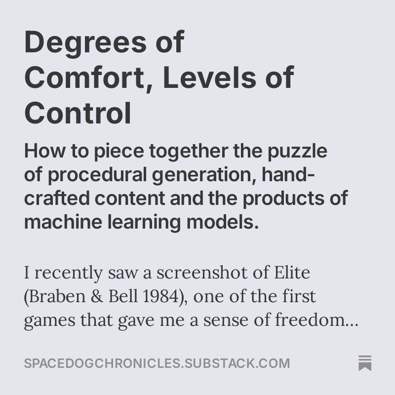 Degrees of Comfort, Levels of Control